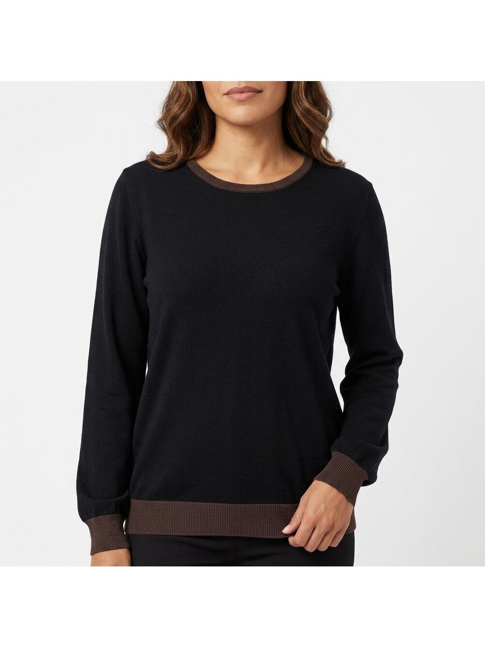 KATHIE Black Pullover Lightweight Sweater Women Knit Size XL